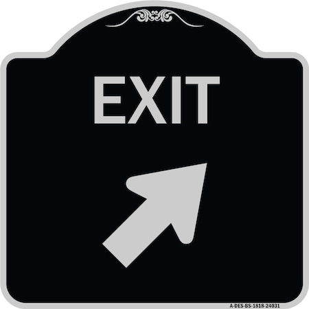 Exit Exit With Right Arrow Heavy-Gauge Aluminum Architectural Sign